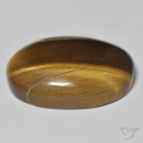 Occhio di tigre Marrone giallastro naturale da 30.36 ct, Ovale, Opaco
