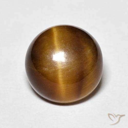 4.24ct Naturale Marrone medio Occhio di tigre, Rotondo, Opaco