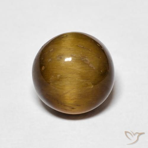 2.33ct Naturale Pan di zenzero marrone Occhio di tigre, Rotondo, Opaco