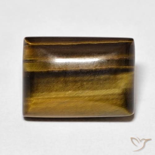 8.50ct Naturale Marrone dorato Occhio di tigre, Taglio a baguette, Opaco