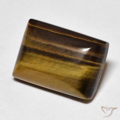 Occhio di tigre Marrone dorato naturale da 8.50 ct, Taglio a baguette, Opaco