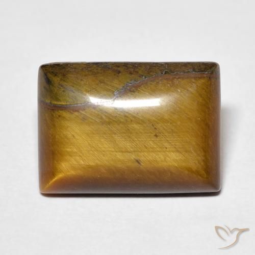 6.62ct Naturale Marrone dorato Occhio di tigre, Taglio a baguette, Opaco