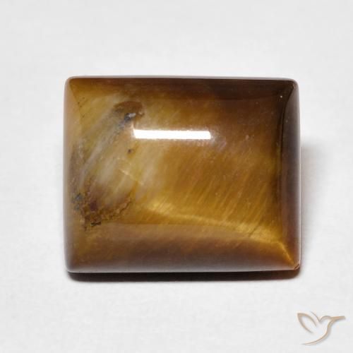 6.12ct Naturale Marrone dorato Occhio di tigre, Taglio a baguette, Opaco