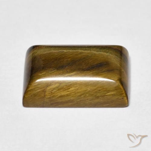 Occhio di tigre Medium Light-Brown naturale da 7.07 ct, Taglio a baguette, Opaco