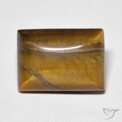 7.46ct Naturale Marrone dorato Occhio di tigre, Taglio a baguette, Opaco