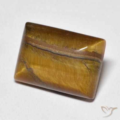 Occhio di tigre Marrone dorato naturale da 7.46 ct, Taglio a baguette, Opaco