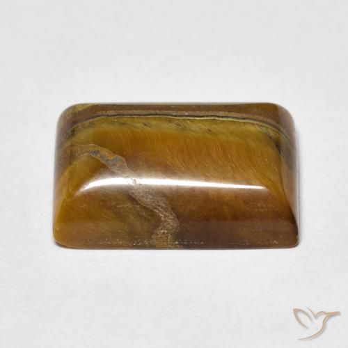 Occhio di tigre Marrone dorato naturale da 7.46 ct, Taglio a baguette, Opaco