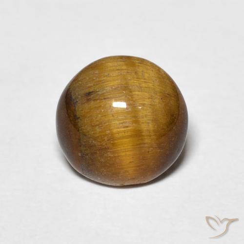 1.50ct Naturale Marrone medio Occhio di tigre, Rotondo, Opaco
