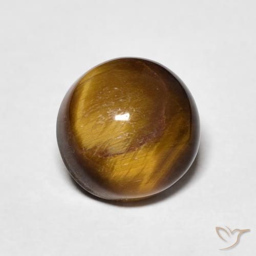 2.20ct Naturale Marrone medio Occhio di tigre, Rotondo, Opaco