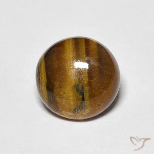 1.87ct Naturale Marrone dorato Occhio di tigre, Rotondo, Opaco