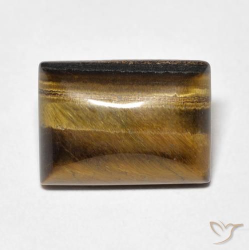 7.83ct Naturale Marrone medio Occhio di tigre, Taglio a baguette, Opaco