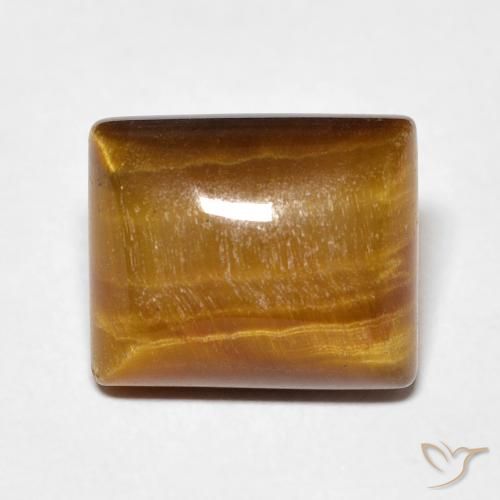 5.95ct Naturale Marrone dorato Occhio di tigre, Taglio a baguette, Opaco
