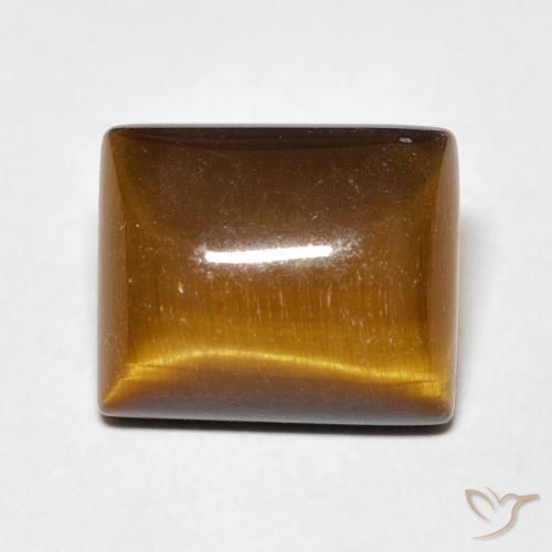6.17ct Naturale Marrone medio Occhio di tigre, Taglio a baguette, Opaco