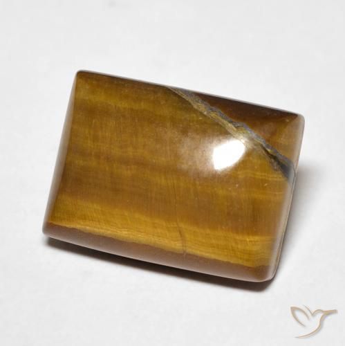 Occhio di tigre Marrone dorato naturale da 8.52 ct, Taglio a baguette, Opaco