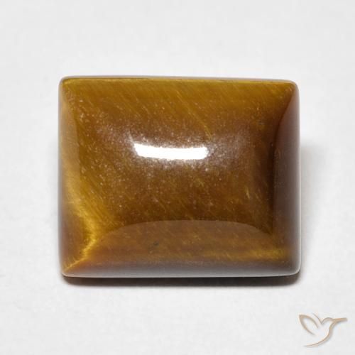 6.38ct Naturale Marrone caldo Occhio di tigre, Taglio a baguette, Opaco