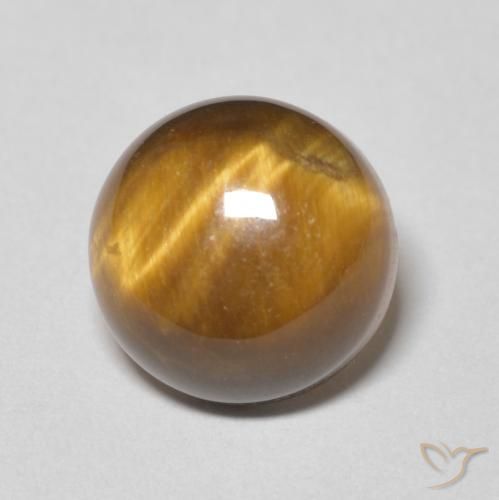 4.47ct Naturale Marrone caldo Occhio di tigre, Rotondo, Opaco
