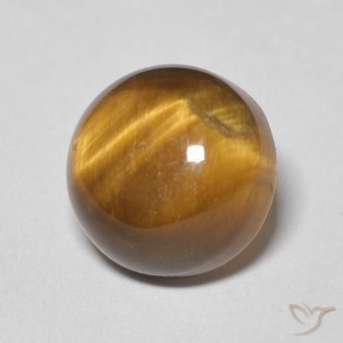 Occhio di tigre Marrone caldo naturale da 4.47 ct, Rotondo, Opaco