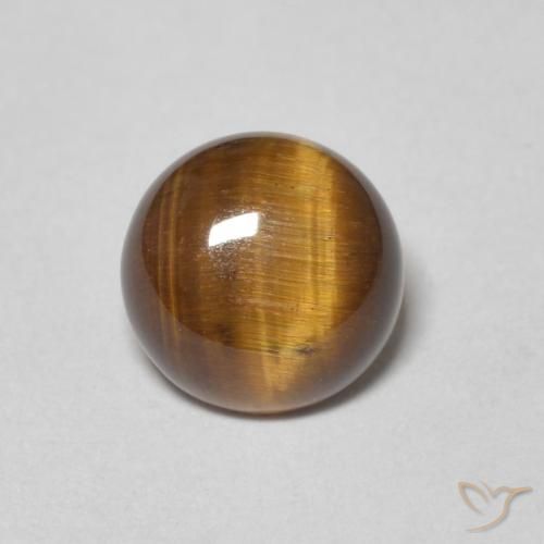 1.24ct Naturale Marrone caldo Occhio di tigre, Rotondo, Opaco