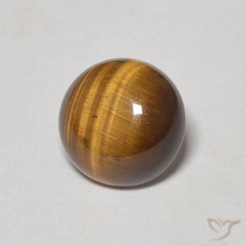 Occhio di tigre Marrone caldo naturale da 1.24 ct, Rotondo, Opaco