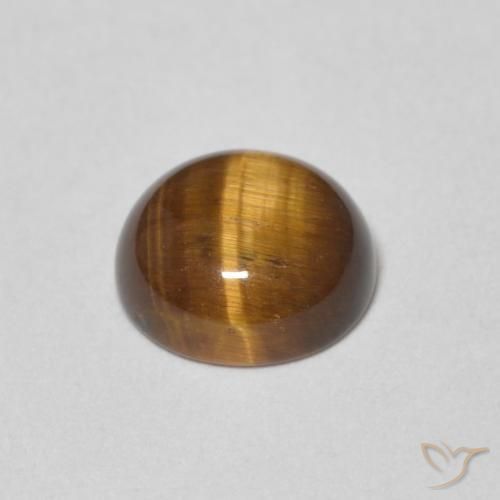 Occhio di tigre Marrone caldo naturale da 1.24 ct, Rotondo, Opaco