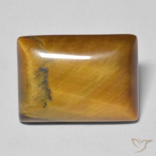 12.19ct Naturale Marrone giallastro Occhio di tigre, Taglio a baguette, Opaco