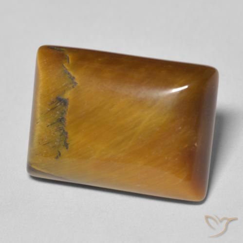 Occhio di tigre Marrone giallastro naturale da 12.19 ct, Taglio a baguette, Opaco