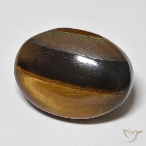 Occhio di tigre Marrone giallastro naturale da 26.28 ct, Ovale, Opaco