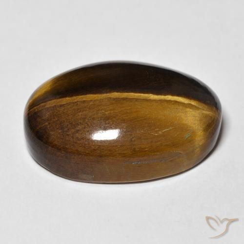 Occhio di tigre Marrone giallastro naturale da 26.28 ct, Ovale, Opaco