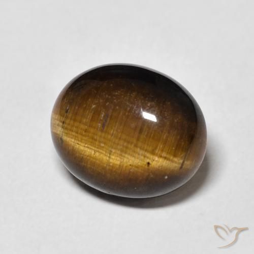 Occhio di tigre Marrone giallastro naturale da 4.79 ct, Ovale, Opaco