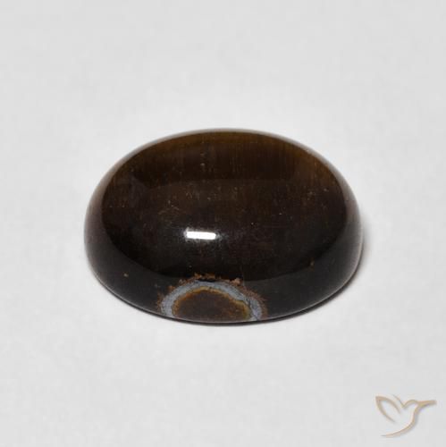 Occhio di tigre Marrone giallastro naturale da 4.79 ct, Ovale, Opaco