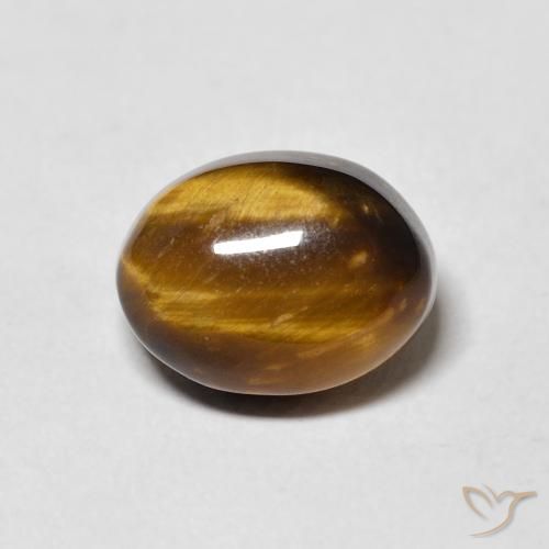 4.27ct Naturale Marrone giallastro Occhio di tigre, Ovale, Opaco