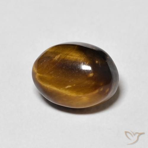 Occhio di tigre Marrone giallastro naturale da 4.27 ct, Ovale, Opaco