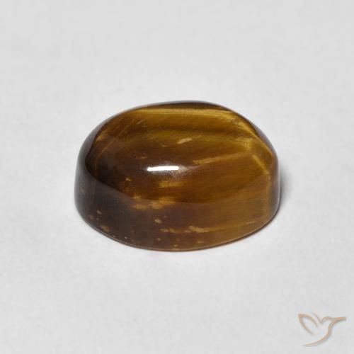 Occhio di tigre Marrone giallastro naturale da 4.27 ct, Ovale, Opaco