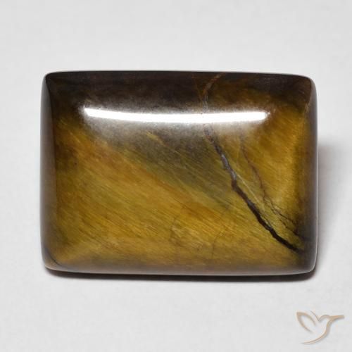 12.60ct Naturale Marrone giallastro Occhio di tigre, Taglio a baguette, Opaco