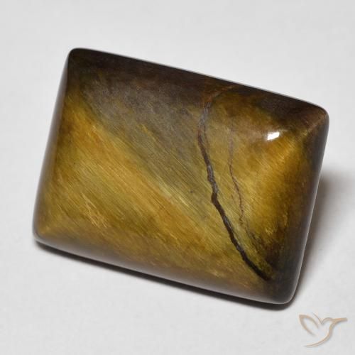 Occhio di tigre Marrone giallastro naturale da 12.60 ct, Taglio a baguette, Opaco