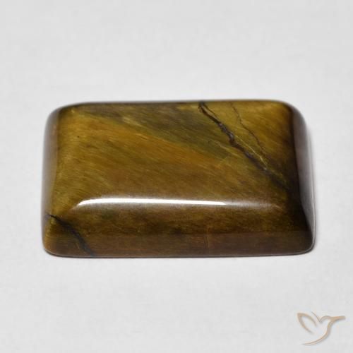 Occhio di tigre Marrone giallastro naturale da 12.60 ct, Taglio a baguette, Opaco
