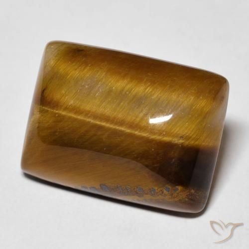 Occhio di tigre Medium Light-Brown naturale da 13.72 ct, Taglio a baguette, Opaco