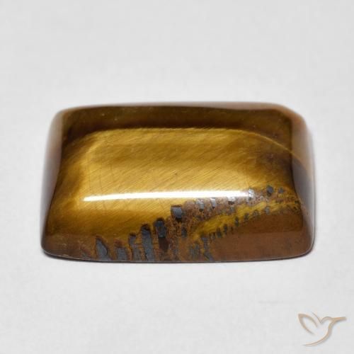 Occhio di tigre Medium Light-Brown naturale da 13.72 ct, Taglio a baguette, Opaco