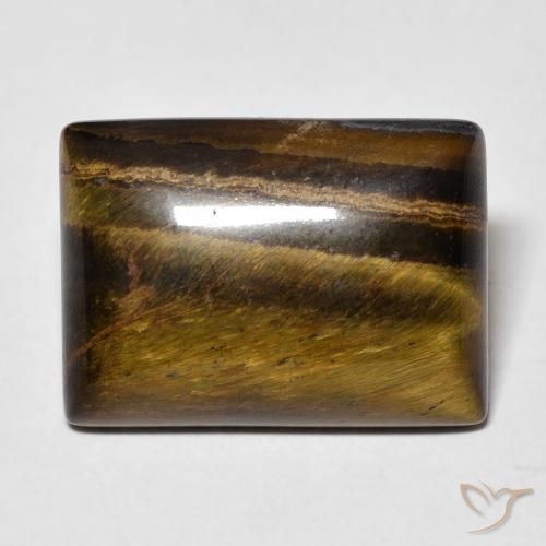 12.30ct Naturale Marrone caldo Occhio di tigre, Taglio a baguette, Opaco