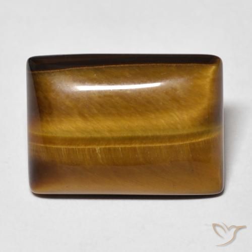 11.48ct Naturale Marrone dorato Occhio di tigre, Taglio a baguette, Opaco