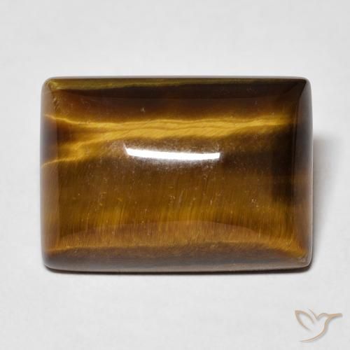 12.65ct Naturale Marrone dorato Occhio di tigre, Taglio a baguette, Opaco
