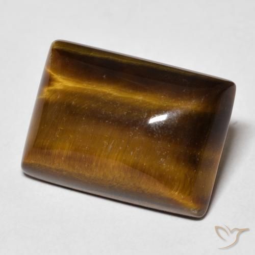 Occhio di tigre Marrone dorato naturale da 12.65 ct, Taglio a baguette, Opaco