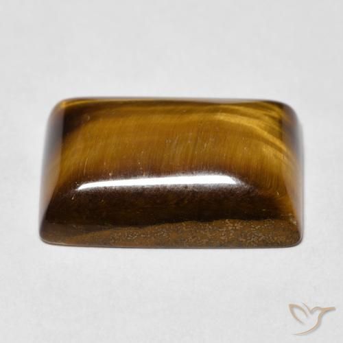Occhio di tigre Marrone dorato naturale da 12.65 ct, Taglio a baguette, Opaco