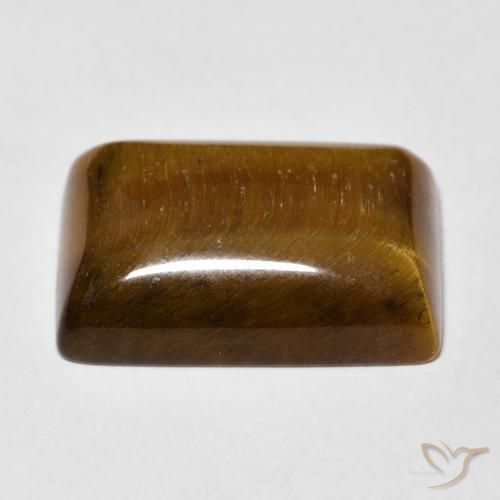 Occhio di tigre Marrone caldo naturale da 13.64 ct, Taglio a baguette, Opaco