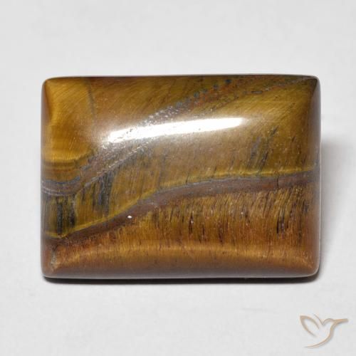 12.94ct Naturale Marrone dorato Occhio di tigre, Taglio a baguette, Opaco