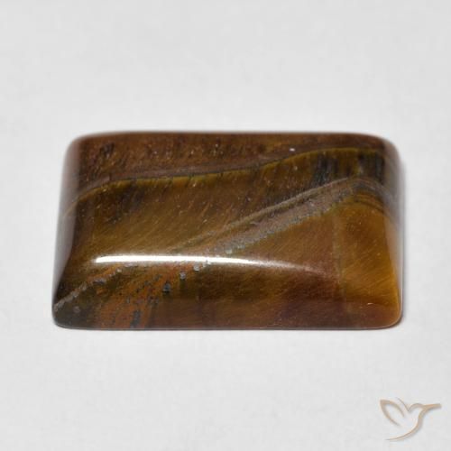 Occhio di tigre Marrone dorato naturale da 12.94 ct, Taglio a baguette, Opaco