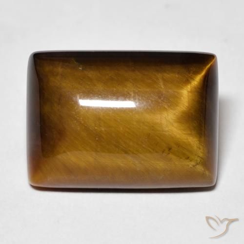 13.42ct Naturale Marrone dorato Occhio di tigre, Taglio a baguette, Opaco