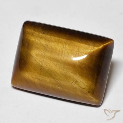 Occhio di tigre Marrone dorato naturale da 13.42 ct, Taglio a baguette, Opaco