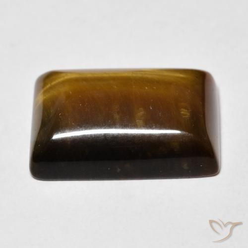 Occhio di tigre Marrone dorato naturale da 13.48 ct, Taglio a baguette, Opaco