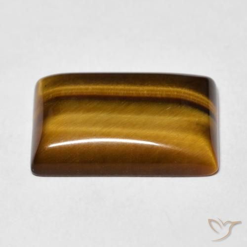 Occhio di tigre Marrone caldo naturale da 10.72 ct, Taglio a baguette, Opaco